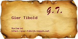 Gier Tibold névjegykártya